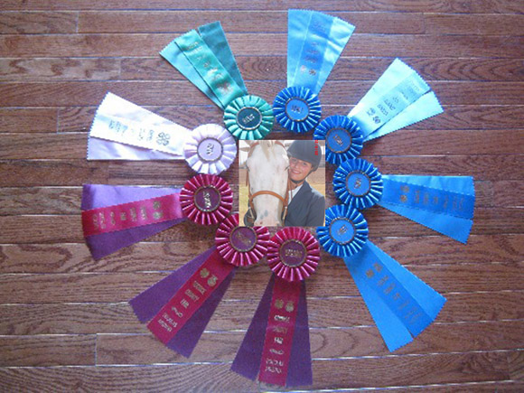 Andrea with her ribbons
